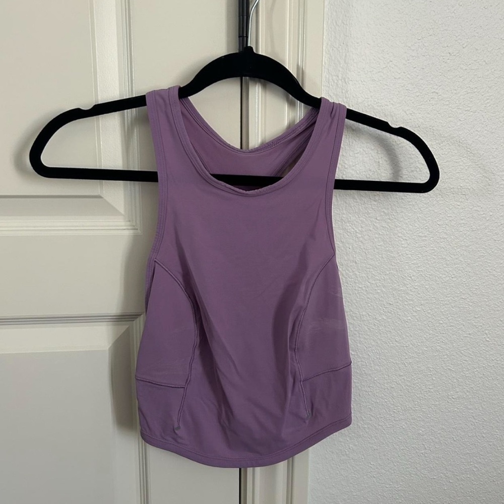 Lululemon Athletica Purple Fitted Crop Tank Top